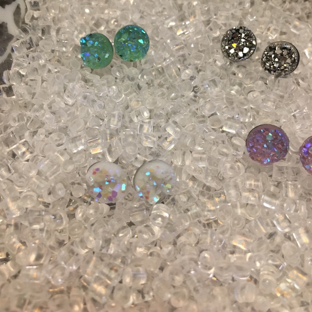 ✨2 for $8 Druzy Earrings- Stainless Steel - Picture 3 of 5