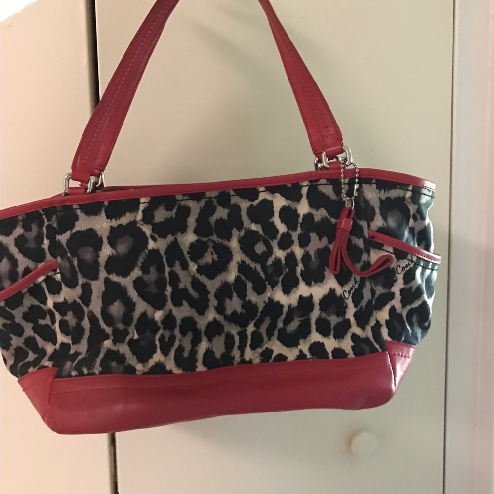 Authentic coach ocelot purse