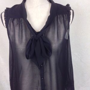 Forever 21- sheer black hi--low sleeveless top