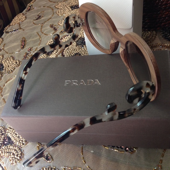 Prada Women's Raw Edition Baroque Wood Sunglasses - Picture 2 of 8