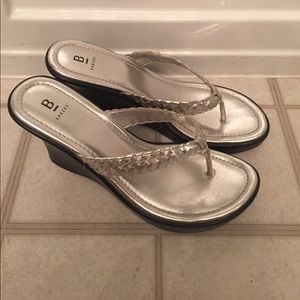 Baker's Silver Wedge Flip Flop Sandal