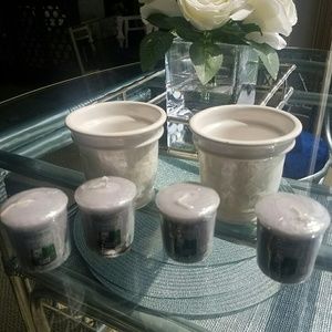 NWT 2 iridescent votives + 4 yankee votives