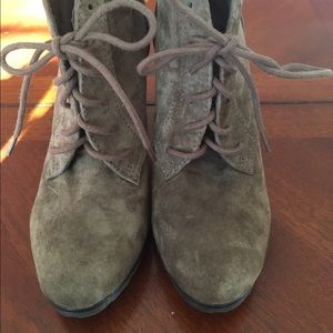 White Mountain Suede Lace Up Booties
