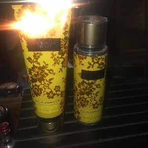 Victoria secret rich vanilla body spray and lotion