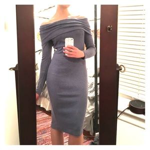 Blue/gray Midi Sweater Dress