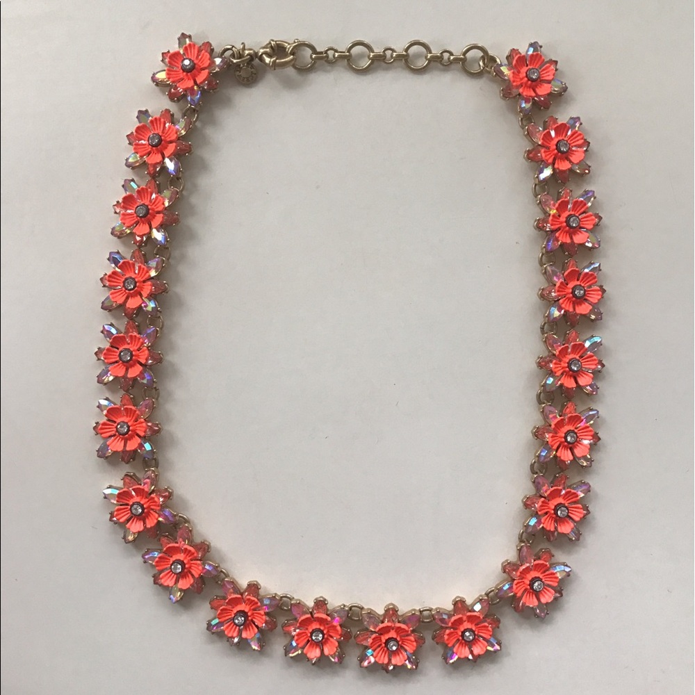 J. CREW ORANGE FLOWER NECKLACE