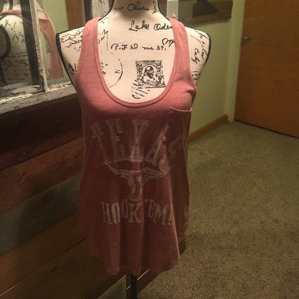 American Eagle college vault Texas L racer tank