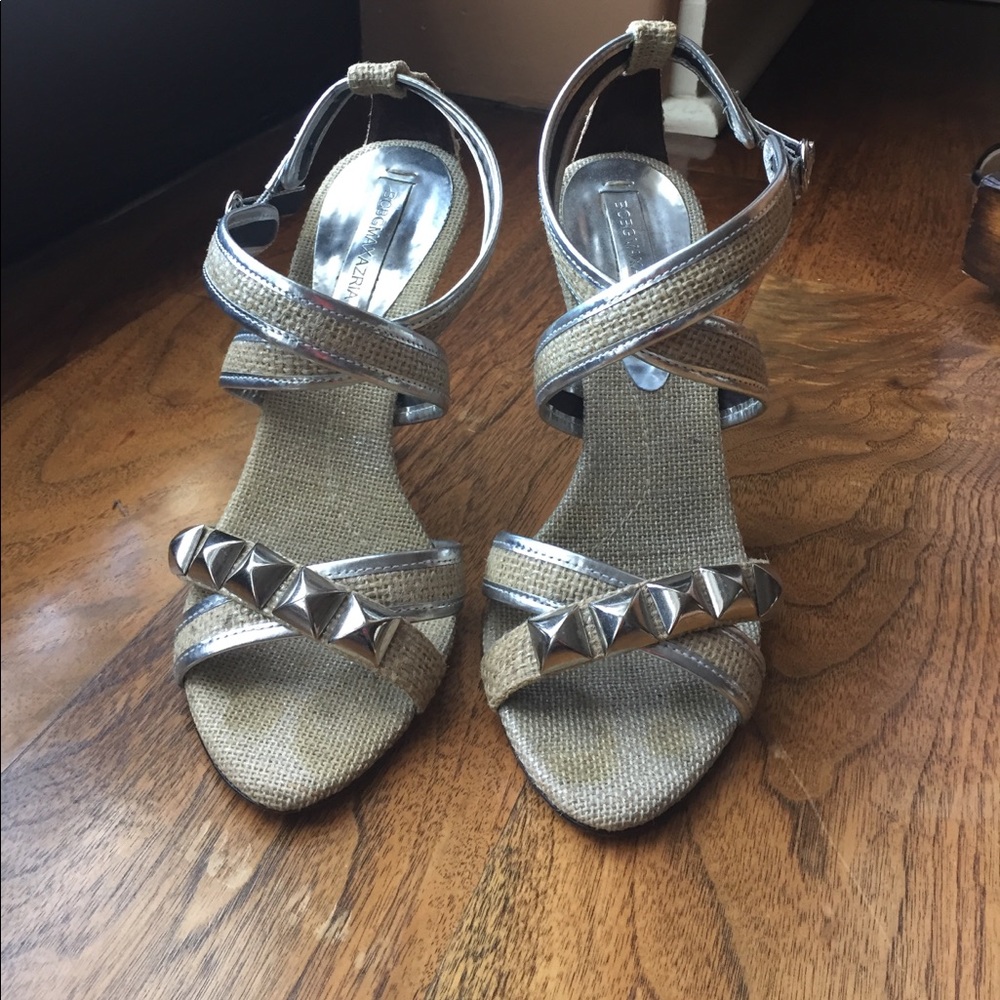 BCBGMAXAZRIA Rockstud espadrille heels