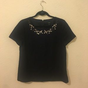 Bejeweled J. Crew Navy Top