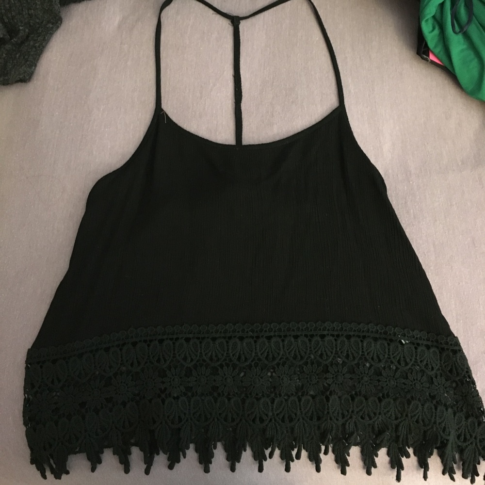 Black ANGL cropped top