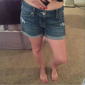 Distressed Express Denim Shorts