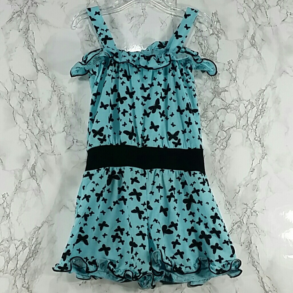 SALE***Blue butterflies Romper. Kids :0 - Picture 1 of 4
