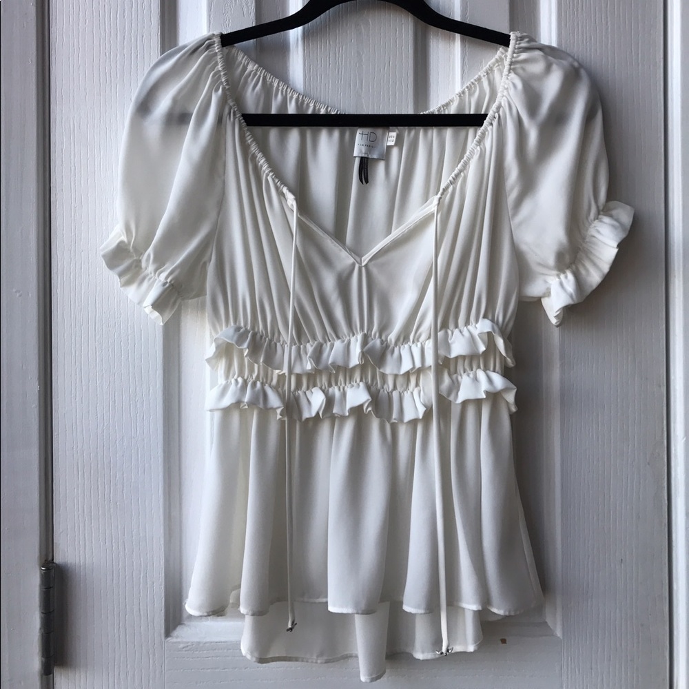 Ruffle Blouse with Tie-Neck