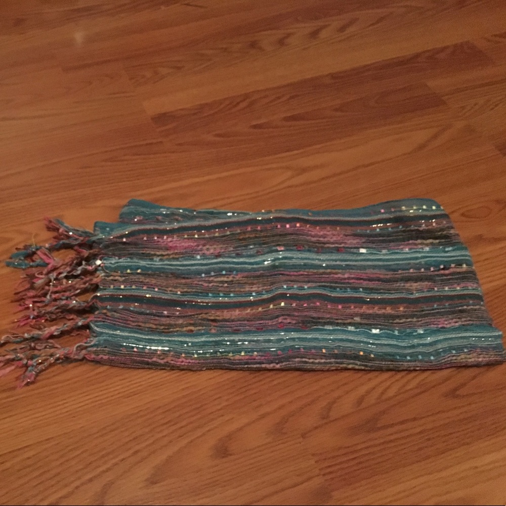 Bright blue scarf