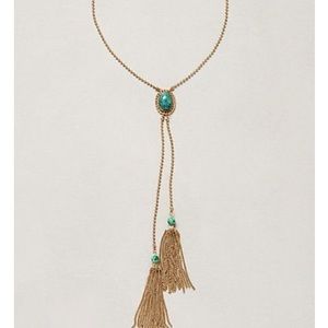 Turquoise colored Anthropologie drop necklace