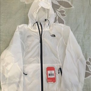 NWT North Face rain jacket - clear