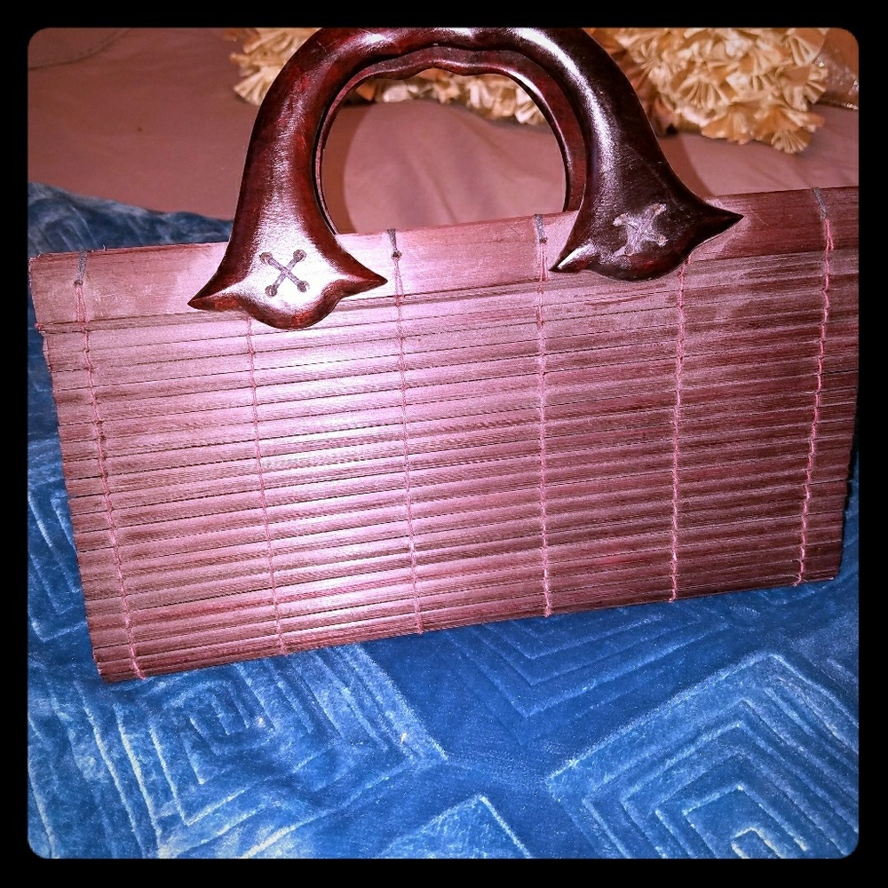 Faux bamboo purse