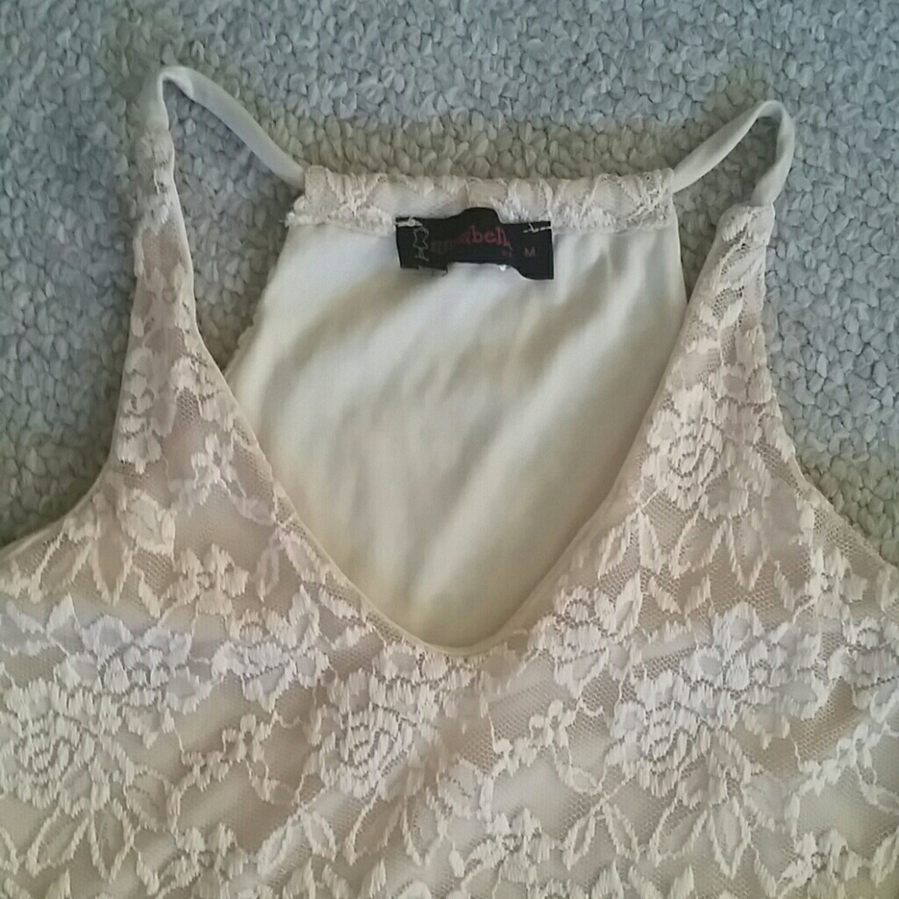 Lacey  light barely peach tank top - Picture 3 of 4