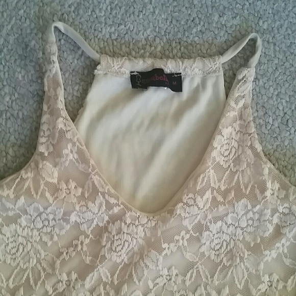 Lacey  light barely peach tank top - Picture 3 of 4