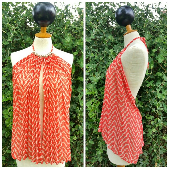 Tops - Chevron Print Halter Top