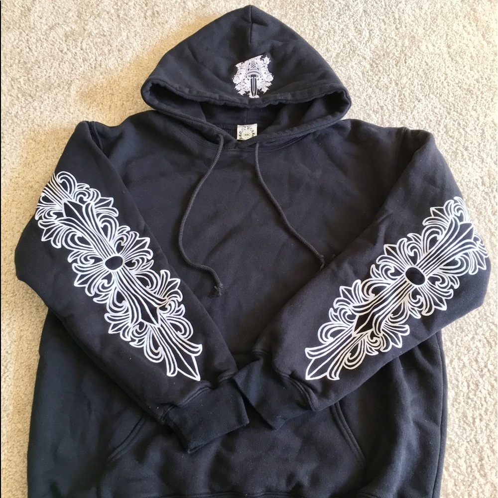 Men's Chrome Hearts Thermal Hoodie, black (L)