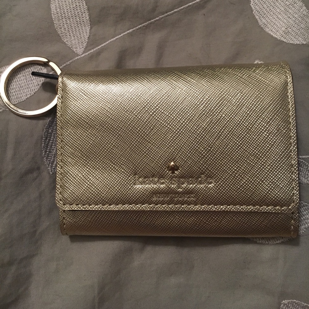 Kate Spade cherry lane gold darla wallet keychain