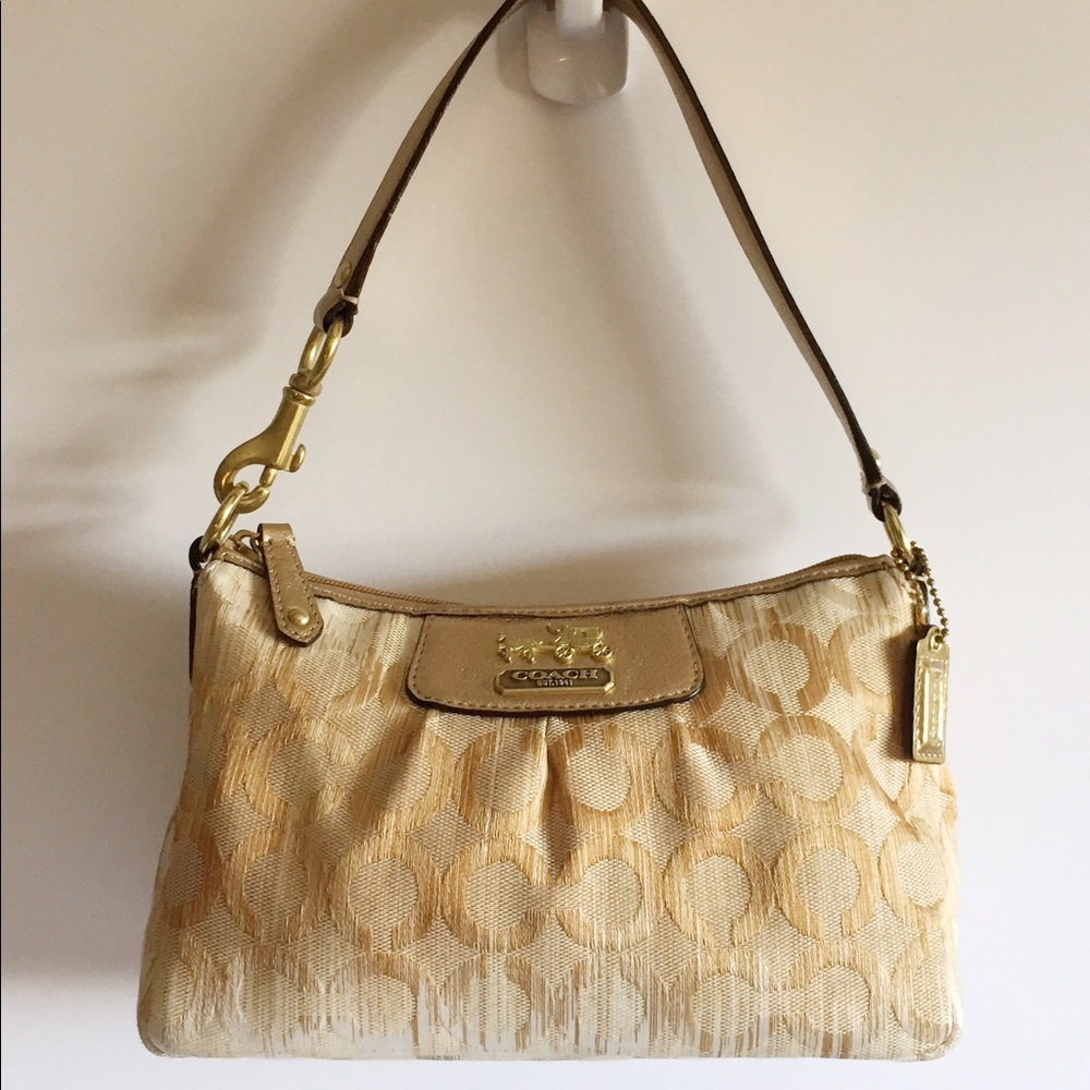 Coach Madison Op Art top handle pouch