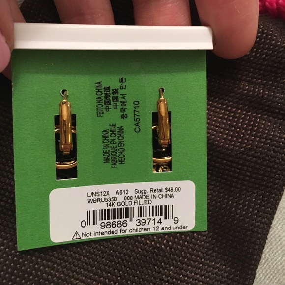 Kate Spade faceted square drop earrings black gem - Picture 2 of 3