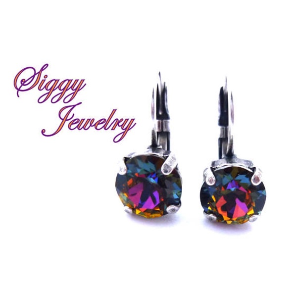 Swarovski Crystal Earrings in Crystal Volcano - Picture 1 of 7