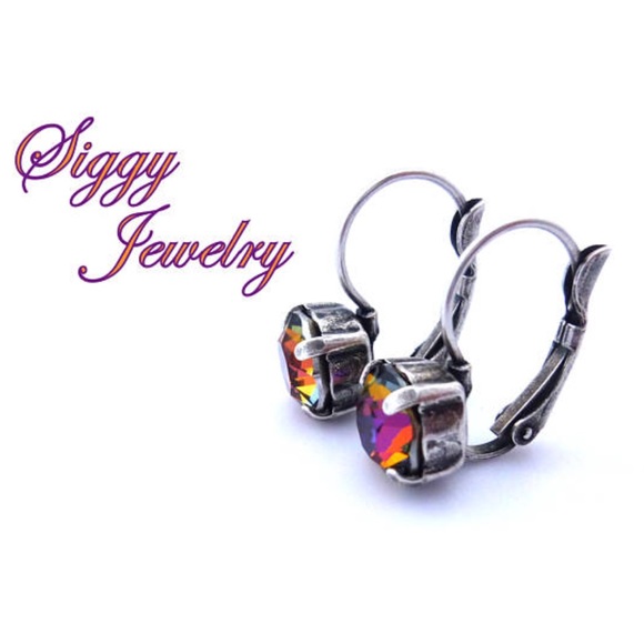 Swarovski Crystal Earrings in Crystal Volcano - Picture 3 of 7