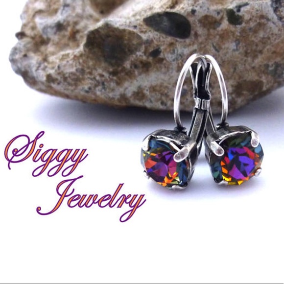 Swarovski Crystal Earrings in Crystal Volcano - Picture 4 of 7