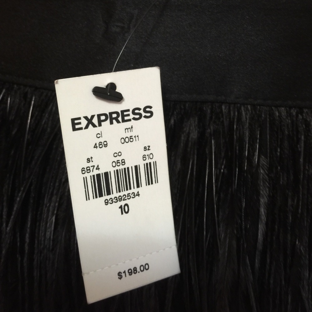 Express ,ostrich feather skirt black size 10