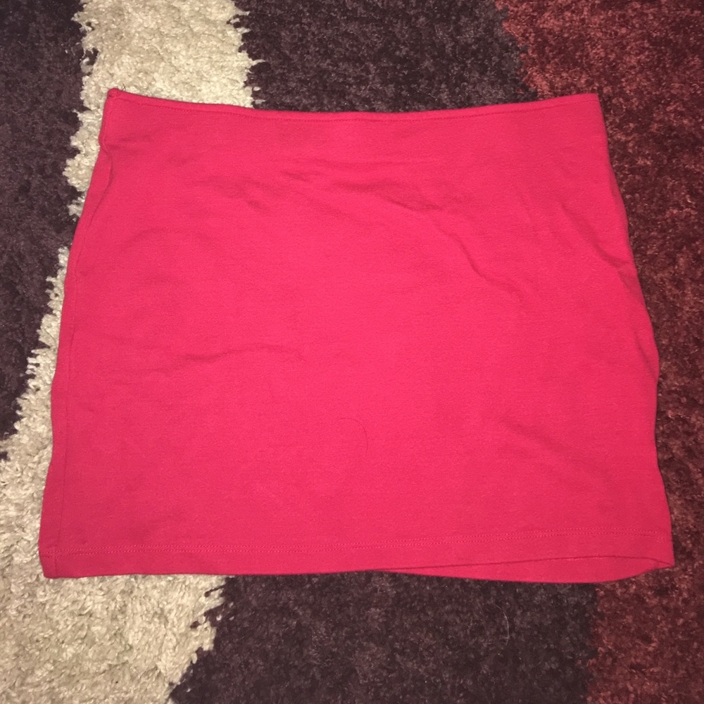 Red mini skirt