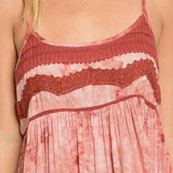 Boho Hippie Festival Crochet Detail Tie Dye Dress - Picture 3 of 7