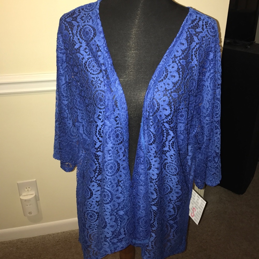 Lularoe Lindsay blue lace NWT