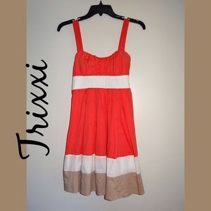 Trixxi Coral Flirty Mini Dress