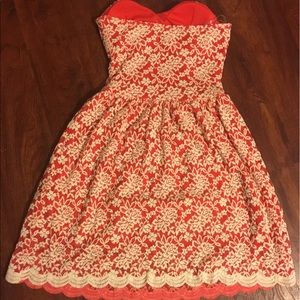 Orange and white dress