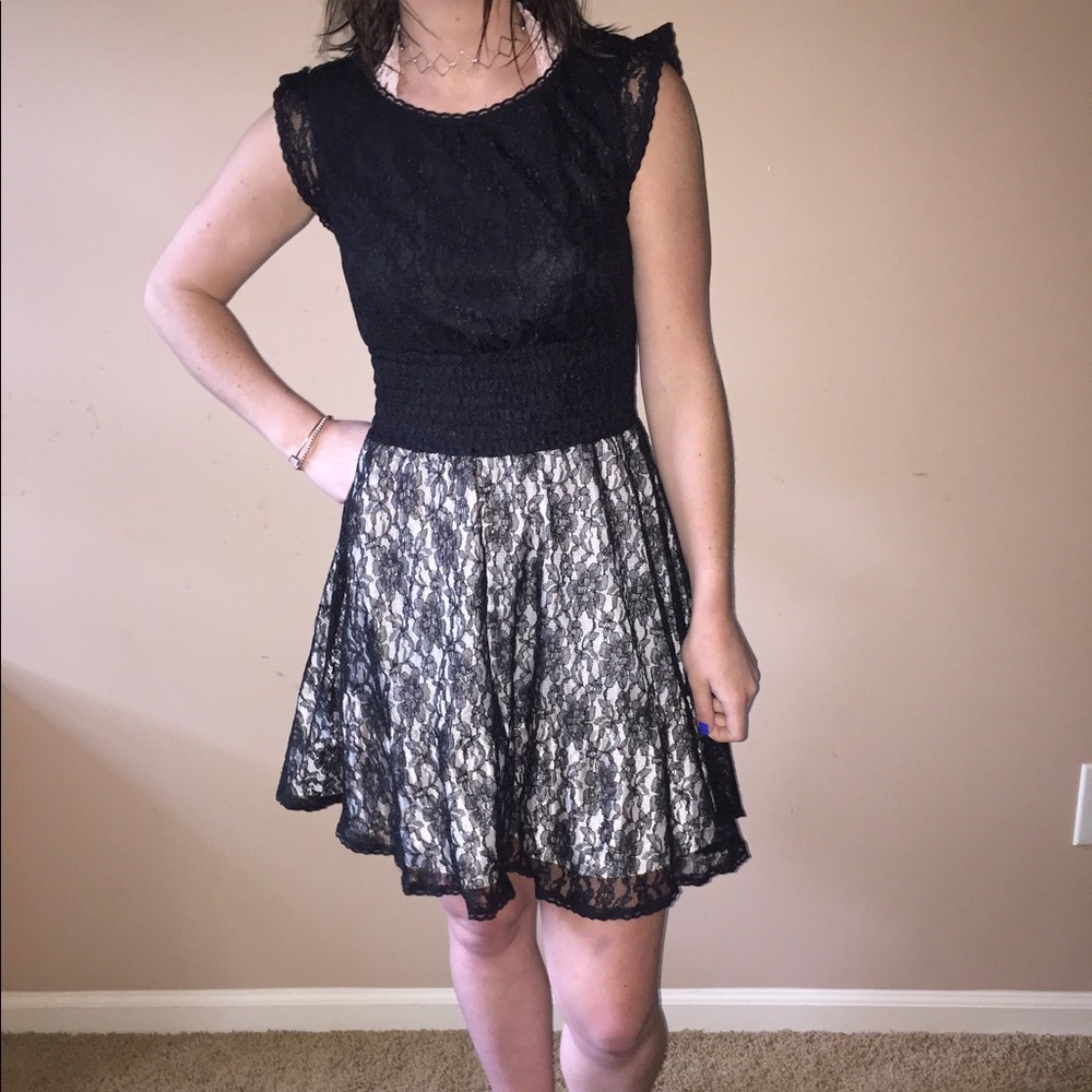 Black Dress with Lace Detail