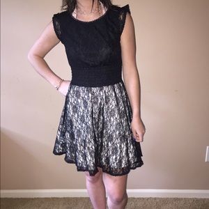 Black Dress with Lace Detail