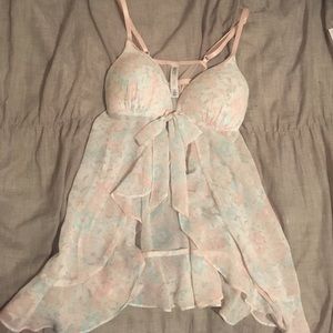 Nightie- Pastel floral lingerie top