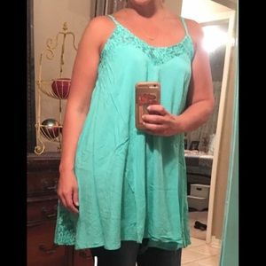 Turquoise oversized Tank