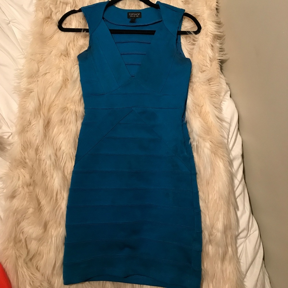 Topshop blue bandage dress 2