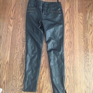 Free People Black Leather Pants