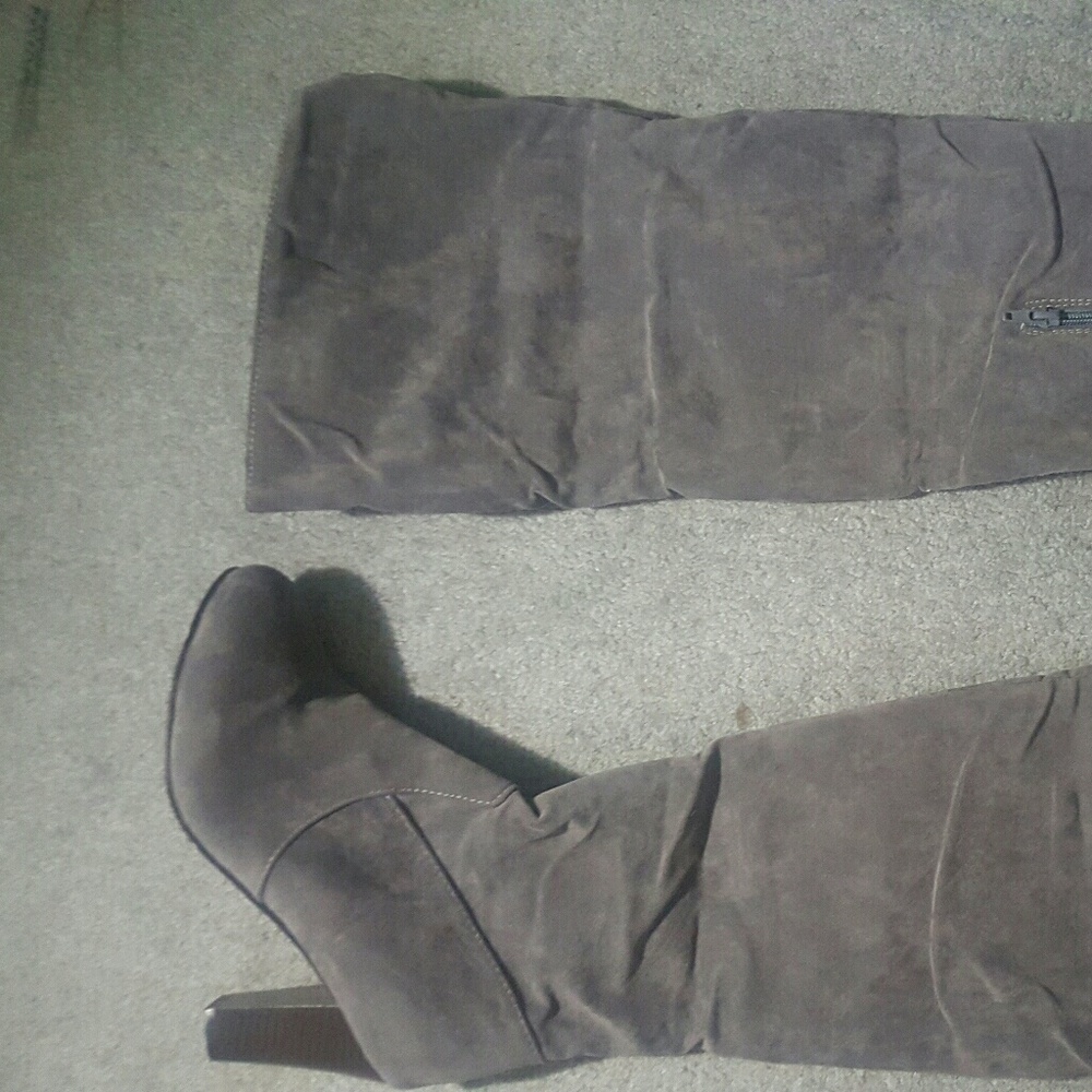 Thigh high suade boots