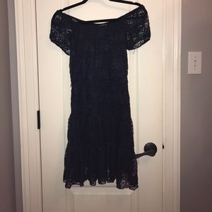 Navy Blue Lace Dress
