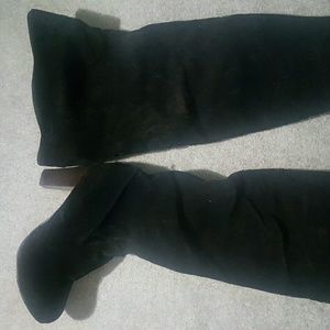 Black thigh high boots