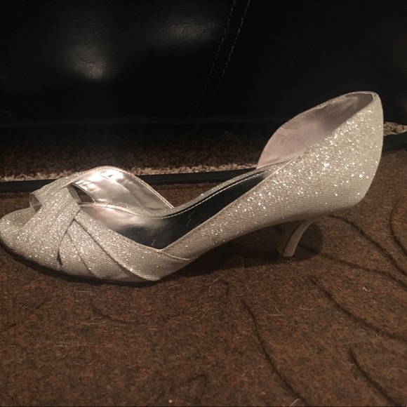I. Miller Shoes I Miller Silver Sparkle Heels Low Heel