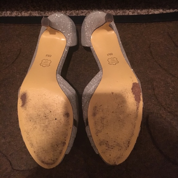 I. Miller Shoes I Miller Silver Sparkle Heels Low Heel