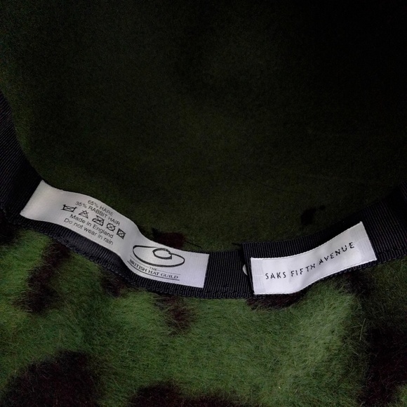 Vintage 1990s Saks Fifth Avenue UK Rabbit Hair Fur Felt Leopard Floppy Hat - Picture 5 of 5