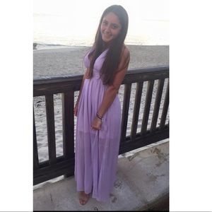 A violet maxi dress